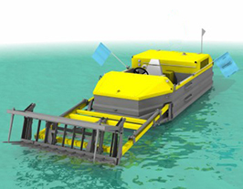Barco para Remoção de Plantas Aquáticas e Lixos
